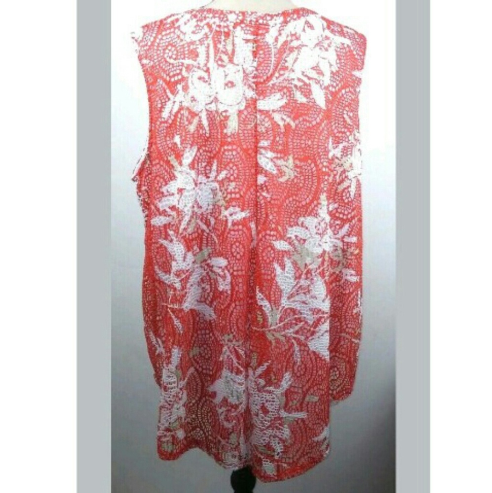New Directions Layer Crochet Coral Sleeveless - Picture 3 of 8